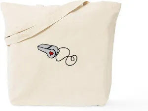 CafePress Heart Whistle Tote Bag Reusable Natural Beige Canvas Shopping Bag