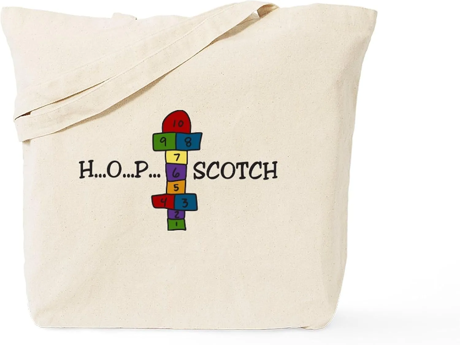 CafePress Hopscotch Tote Bag Reusable Natural Beige Canvas Shopping Bag