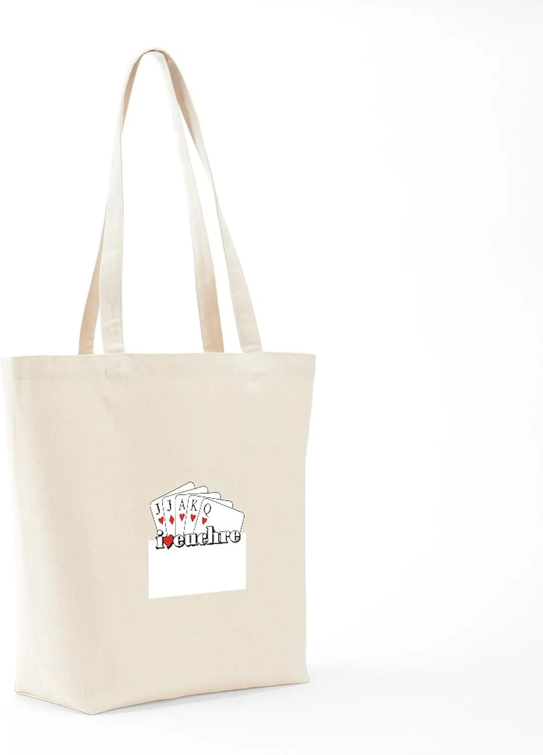 CafePress I Heart Euchre Tote Bag Reusable Natural Beige Canvas Shopping Bag