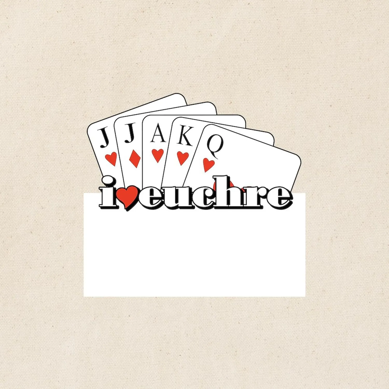 CafePress I Heart Euchre Tote Bag Reusable Natural Beige Canvas Shopping Bag