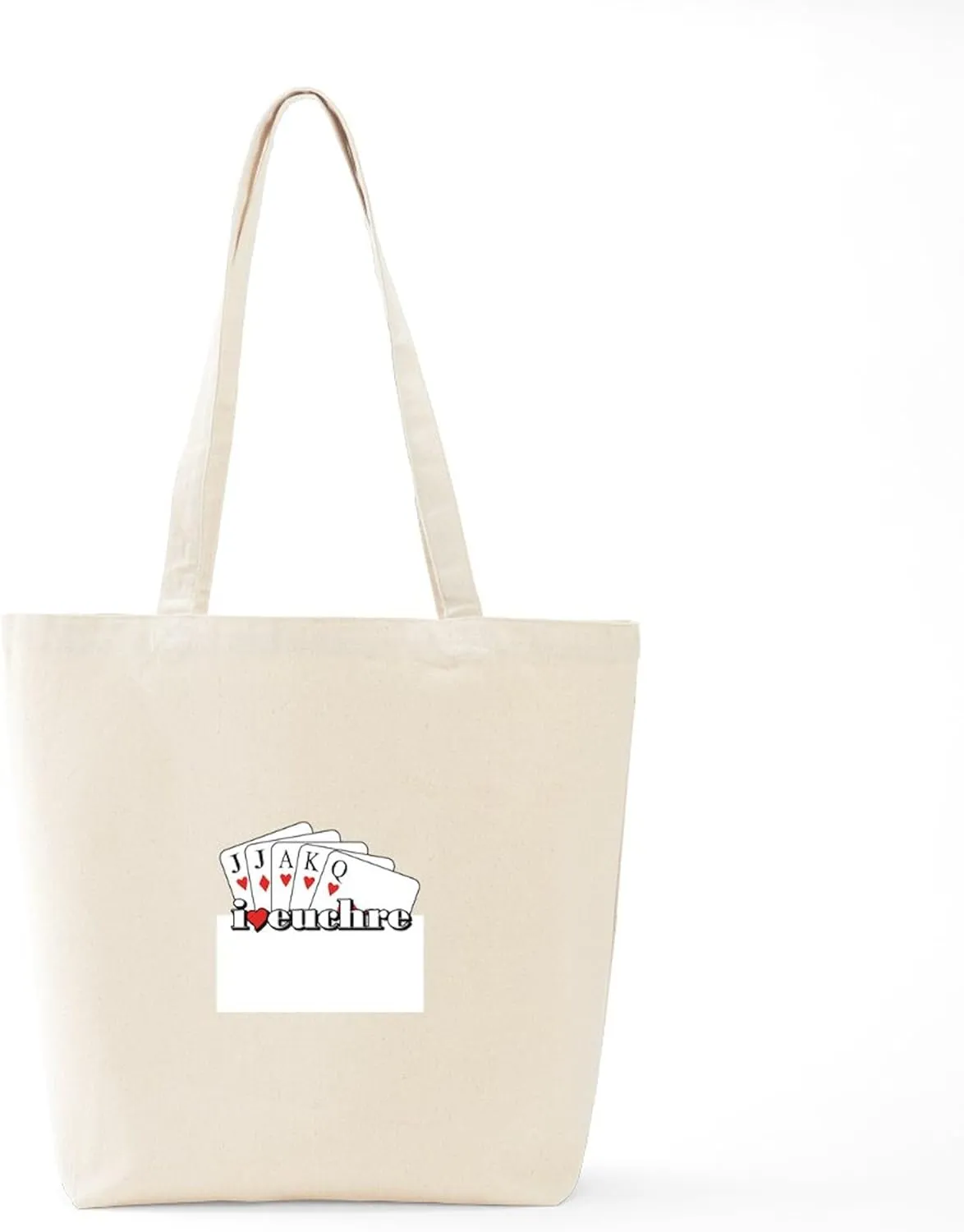 CafePress I Heart Euchre Tote Bag Reusable Natural Beige Canvas Shopping Bag