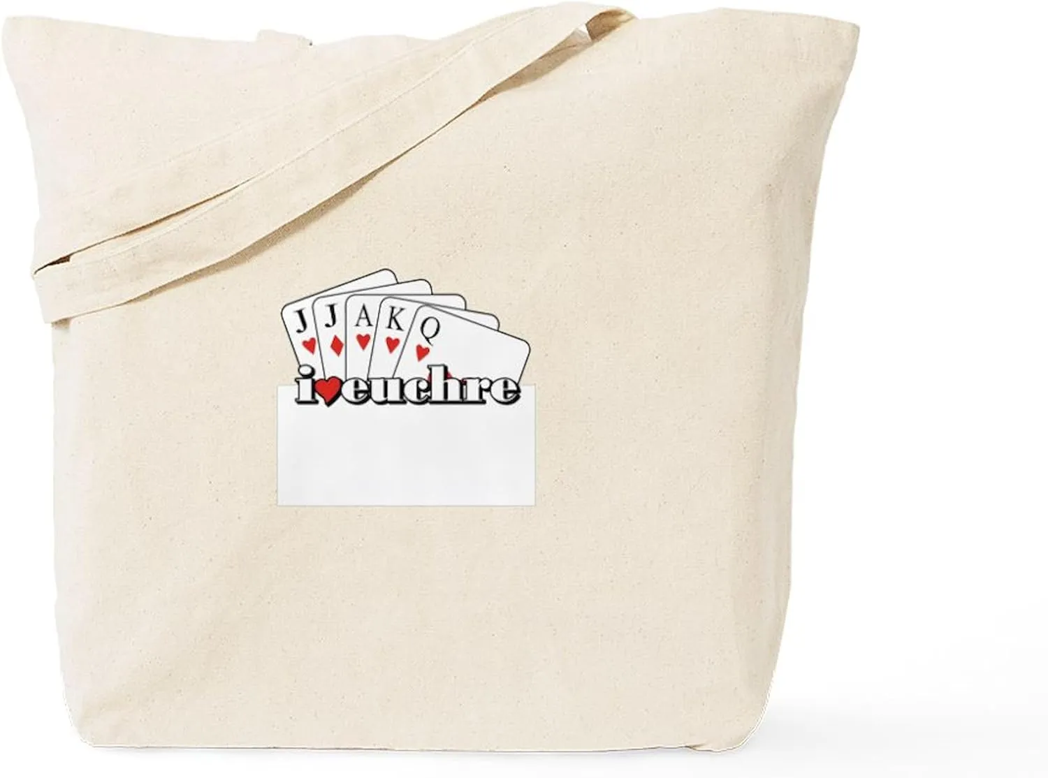 CafePress I Heart Euchre Tote Bag Reusable Natural Beige Canvas Shopping Bag