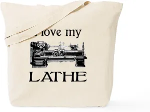 CafePress I Love My Lathe Tote Bag Reusable Natural Beige Canvas Shopping Bag