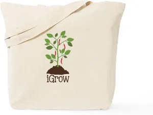CafePress Igrow Tote Bag Reusable Natural Beige Canvas Shopping Bag