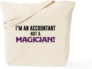 CafePress I'm An Accountant Not A Magician Tote Bag Natural Canvas Tote Bag, Reusable Shopping Bag