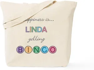 CafePress Linda BINGO Tote Bag Reusable Natural Beige Canvas Shopping Bag