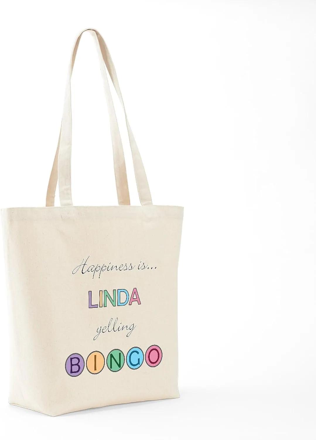 CafePress Linda BINGO Tote Bag Reusable Natural Beige Canvas Shopping Bag