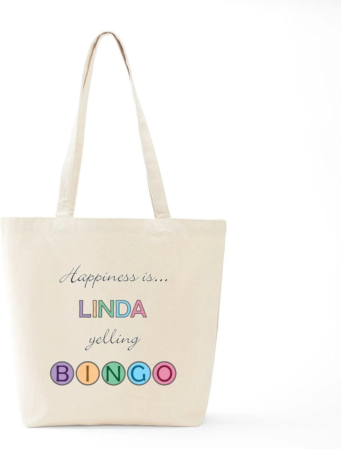 CafePress Linda BINGO Tote Bag Reusable Natural Beige Canvas Shopping Bag