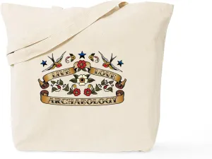 CafePress Live Love Archaeology Tote Bag Reusable Natural Beige Canvas Shopping Bag