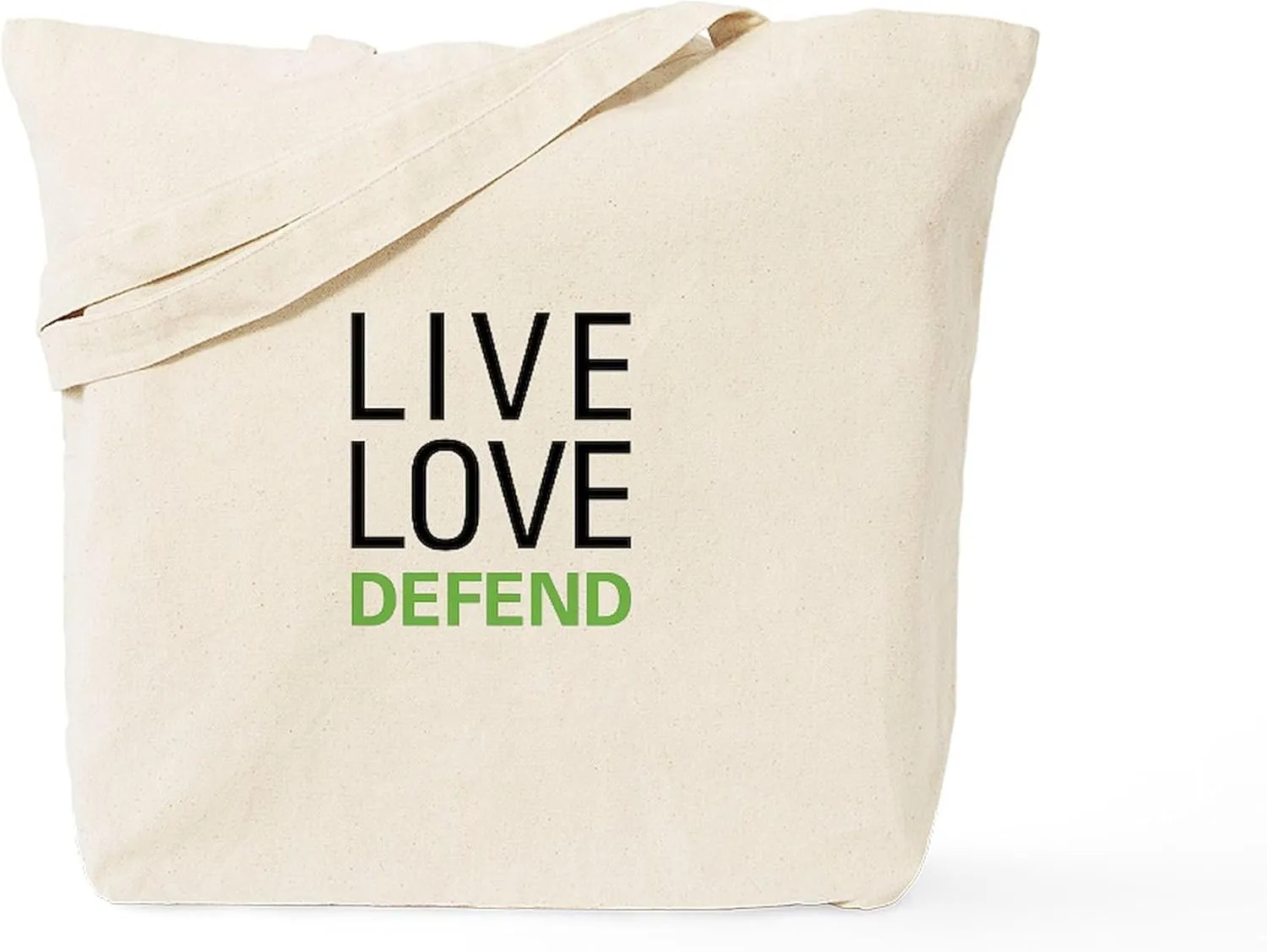 CafePress Live Love Defend Tote Bag Reusable Natural Beige Canvas Shopping Bag