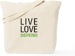 CafePress Live Love Defend Tote Bag Reusable Natural Beige Canvas Shopping Bag