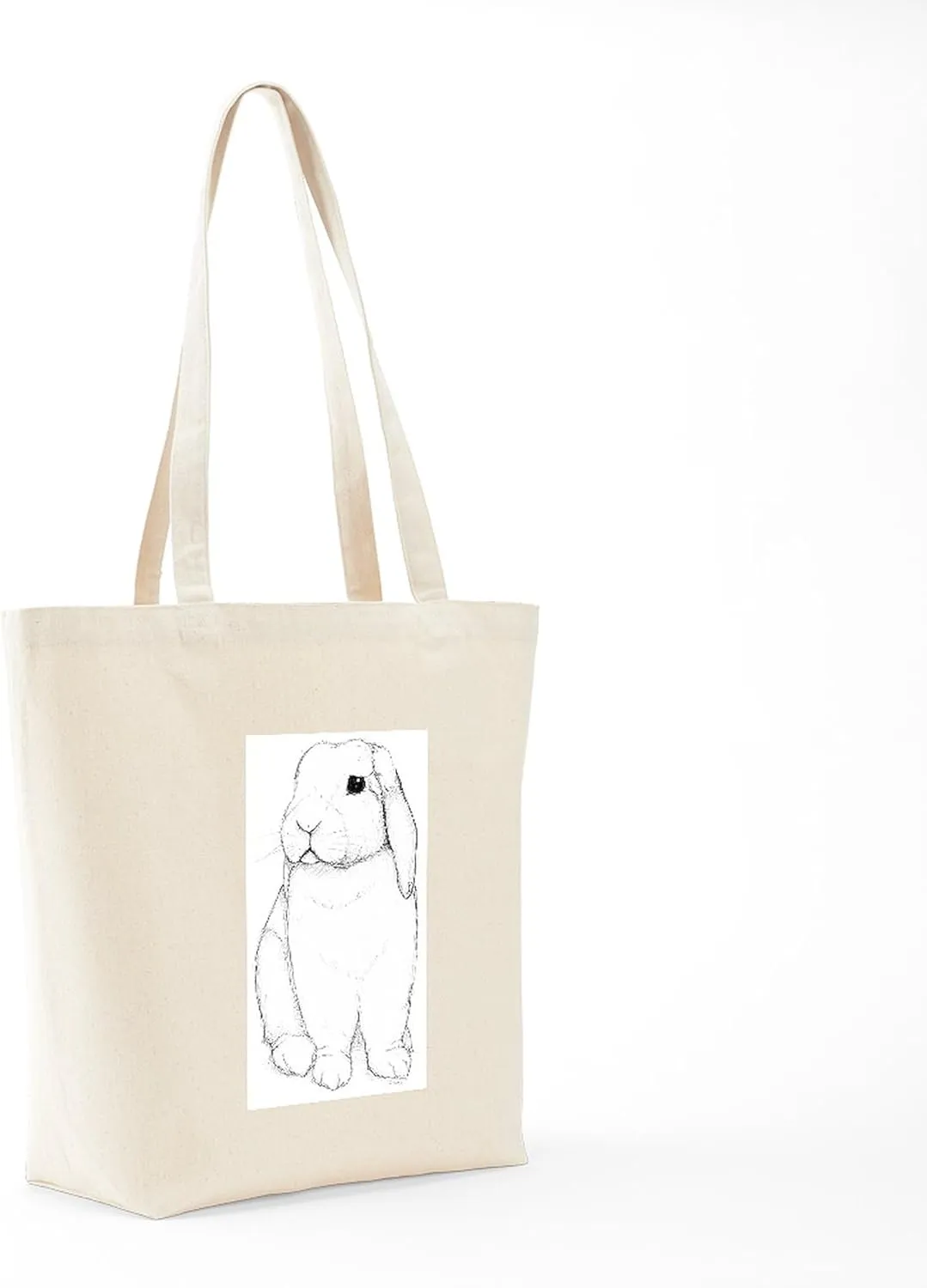 CafePress Lop Rabbit Tote Bag Reusable Natural Beige Canvas Shopping Bag