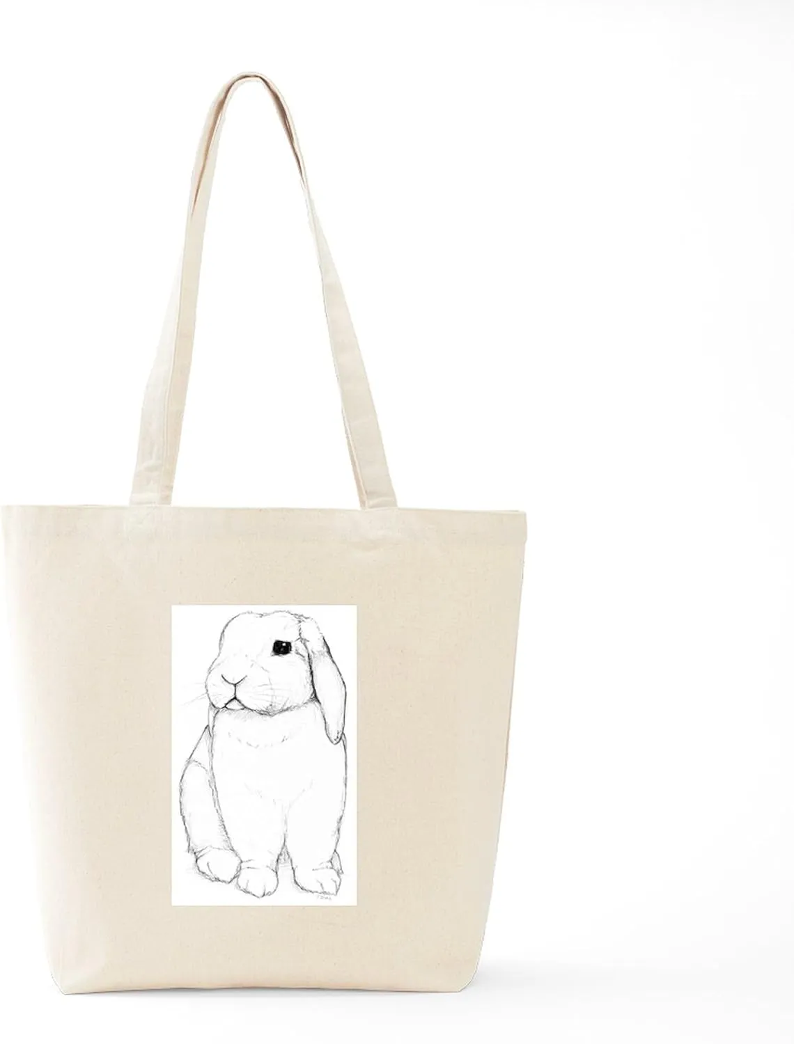 CafePress Lop Rabbit Tote Bag Reusable Natural Beige Canvas Shopping Bag