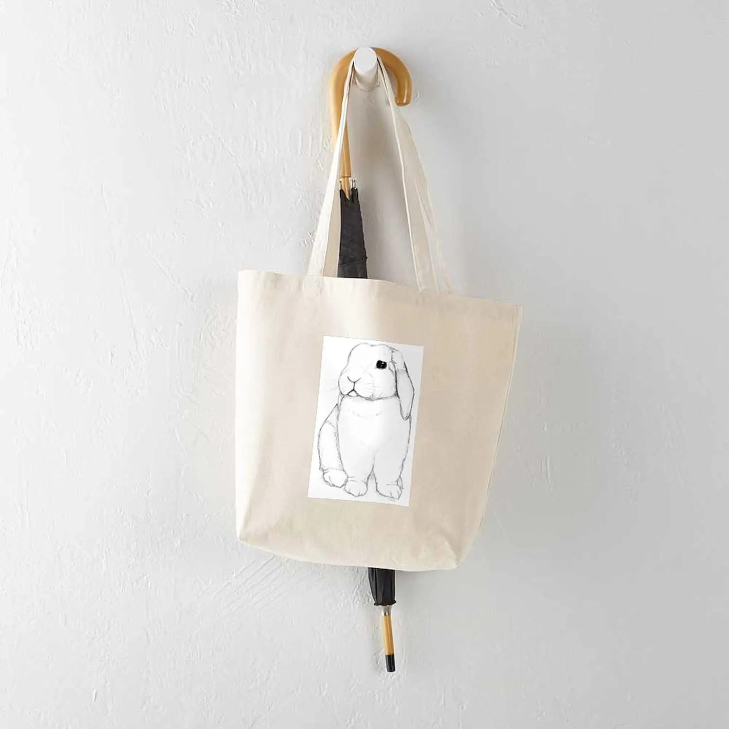 CafePress Lop Rabbit Tote Bag Reusable Natural Beige Canvas Shopping Bag