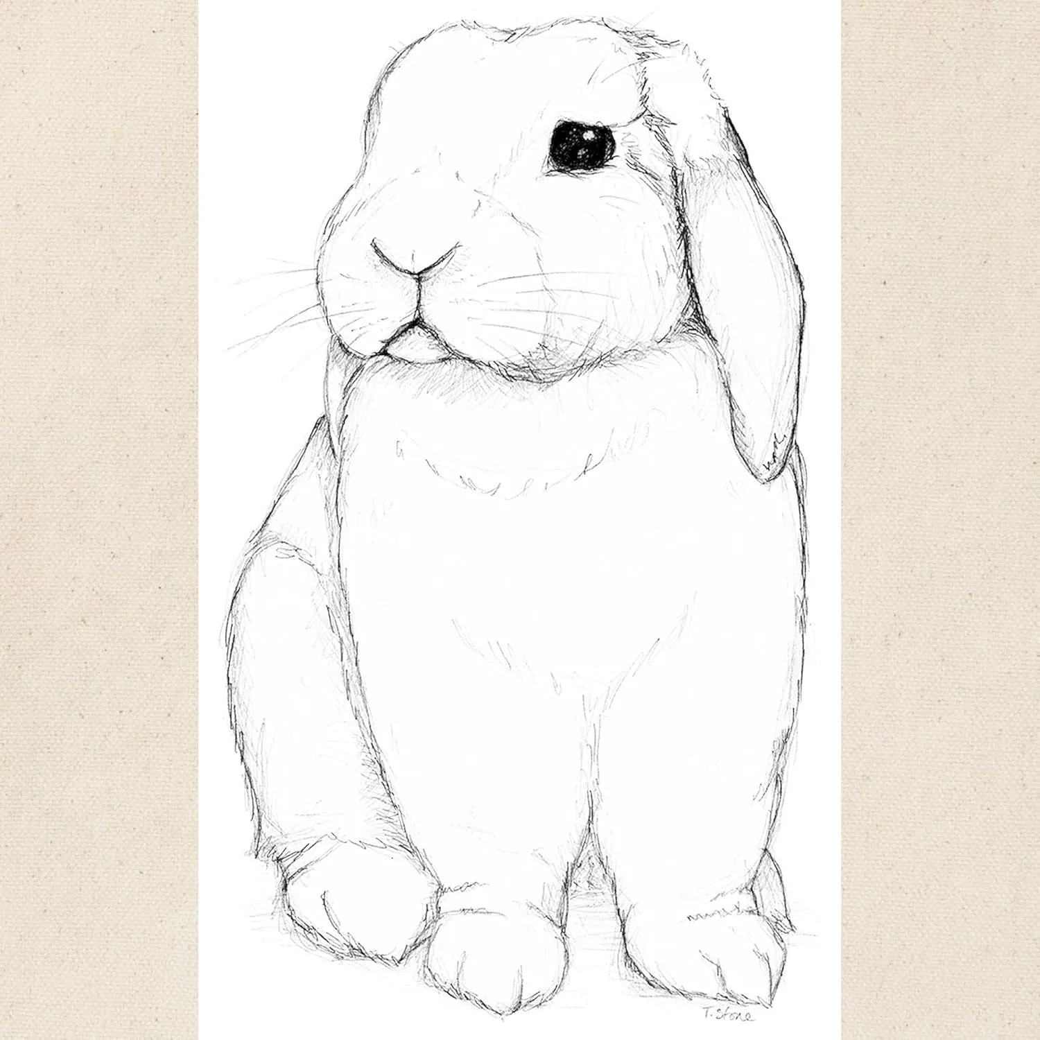 CafePress Lop Rabbit Tote Bag Reusable Natural Beige Canvas Shopping Bag