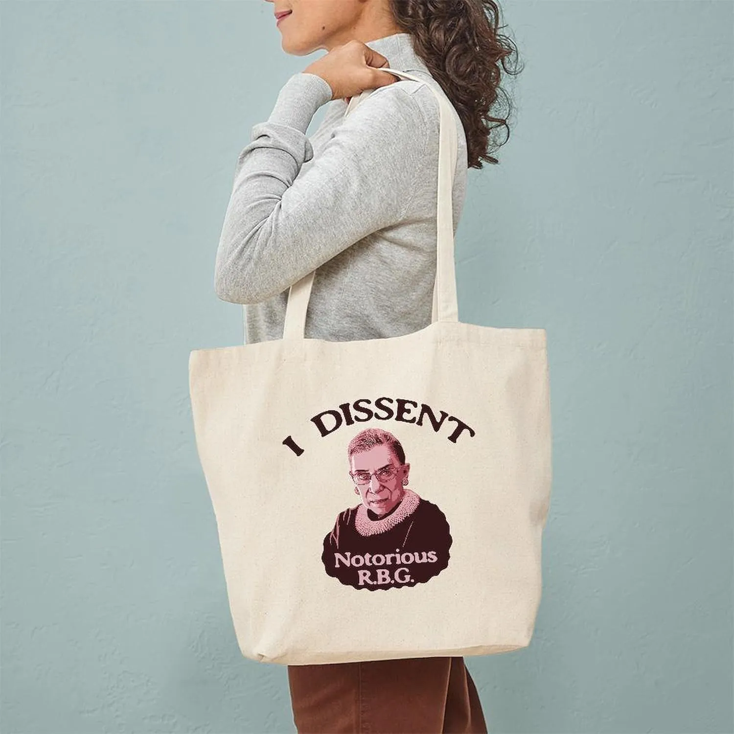 CafePress Notorious RBG P Tote Bag Reusable Natural Beige Canvas Shopping Bag