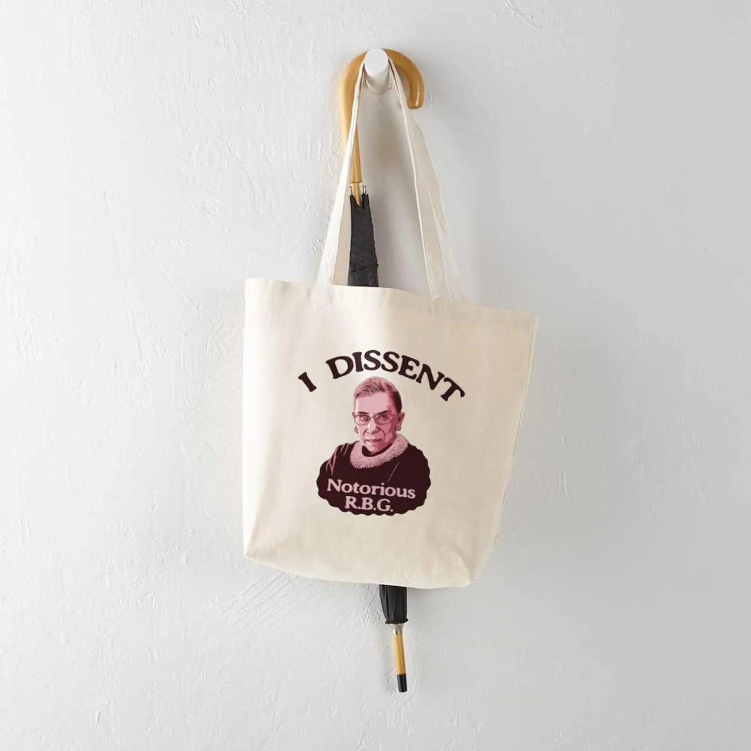 CafePress Notorious RBG P Tote Bag Reusable Natural Beige Canvas Shopping Bag