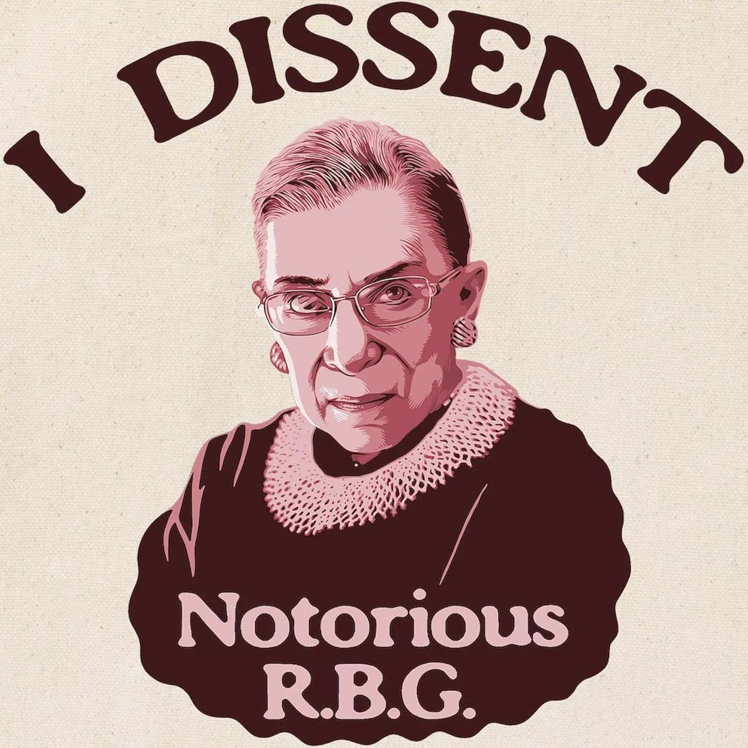 CafePress Notorious RBG P Tote Bag Reusable Natural Beige Canvas Shopping Bag