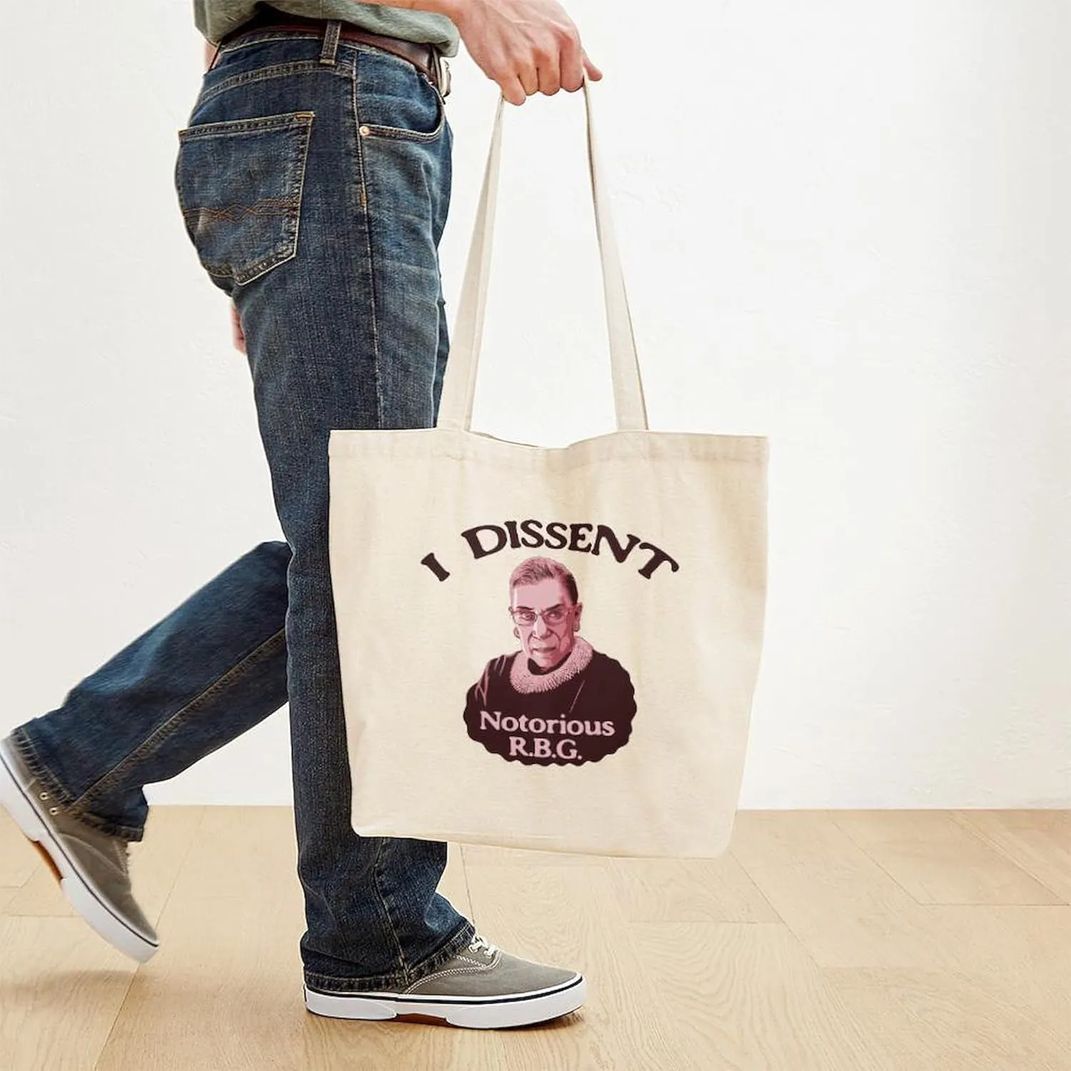 CafePress Notorious RBG P Tote Bag Reusable Natural Beige Canvas Shopping Bag