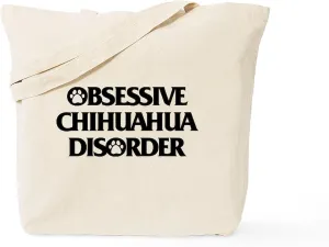 CafePress Obsessive Chihuahua Disorder Tote Bag Reusable Natural Beige Canvas Shopping Bag