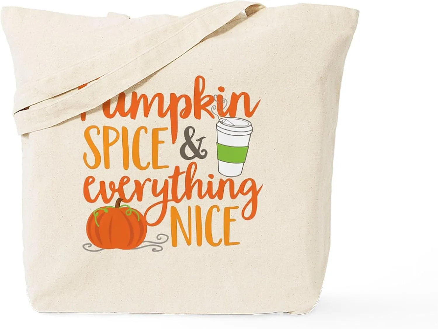 CafePress Pumpkin Spice And Everything Nice Tote Bag Reusable Natural Beige Canvas Shopping Bag