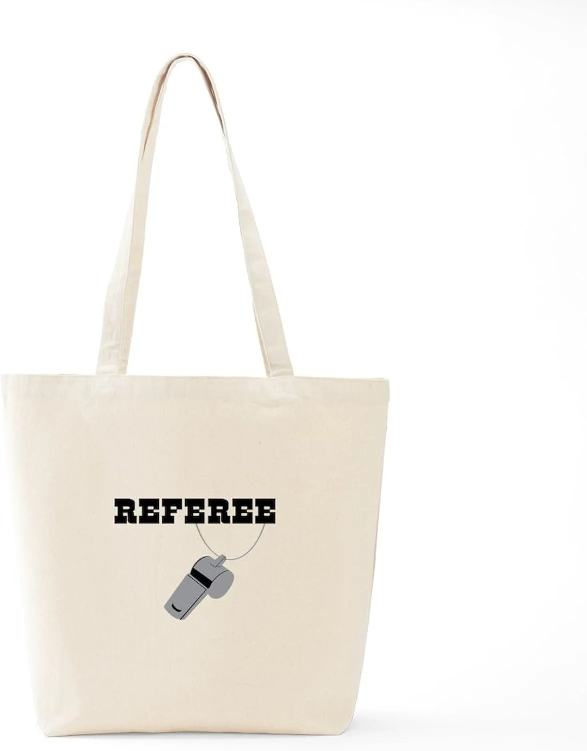 CafePress Referee Whistle Tote Bag Reusable Natural Beige Canvas Shopping Bag
