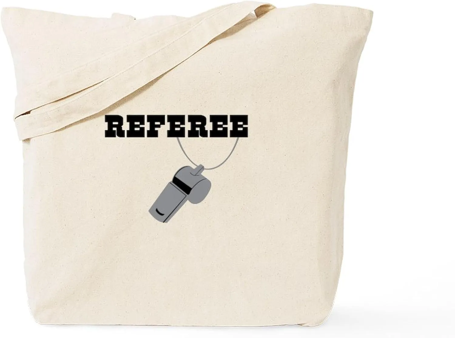 CafePress Referee Whistle Tote Bag Reusable Natural Beige Canvas Shopping Bag