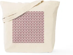 CafePress Rosy Brown Horseshoe Pattern Tote Bag Reusable Natural Beige Canvas Shopping Bag