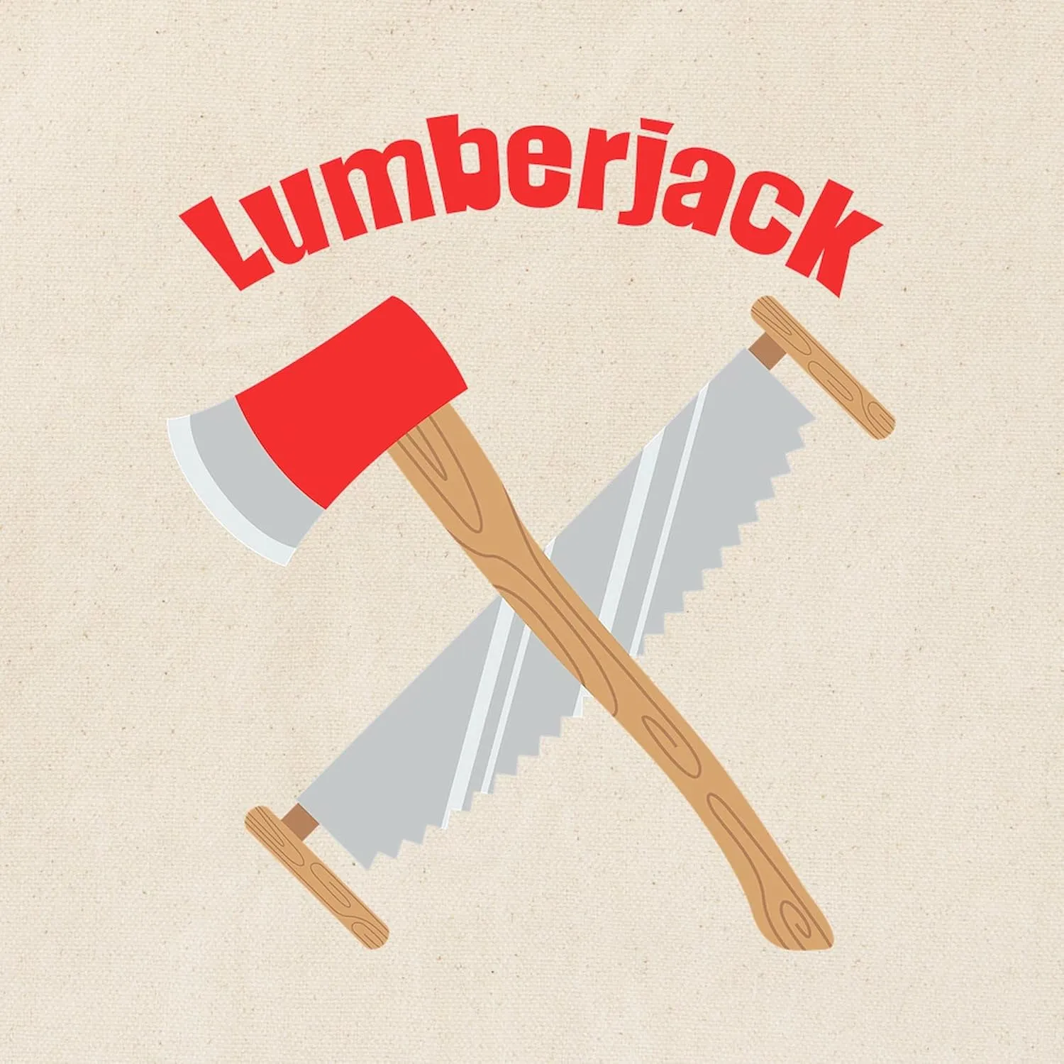 CafePress Saw Axe Lumberjack Logging Tote Bag Reusable Natural Beige Canvas Shopping Bag