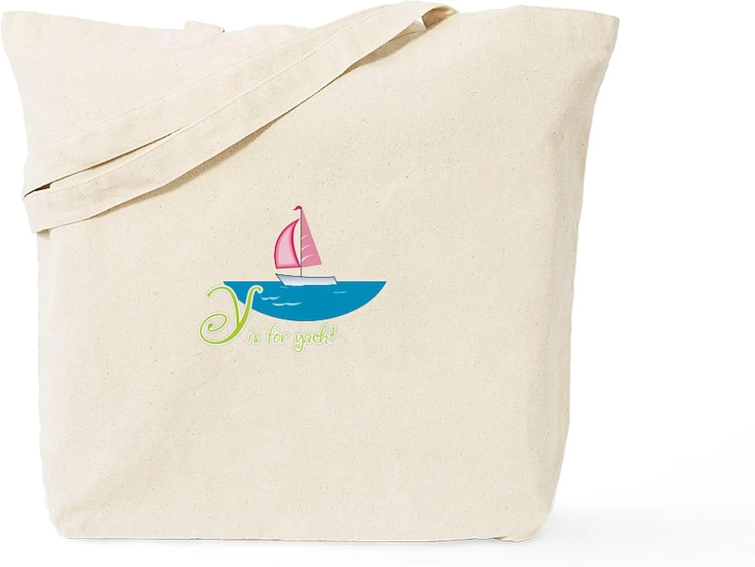 CafePress Y Is For Yacht Tote Bag Reusable Natural Beige Canvas Shopping Bag
