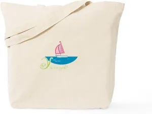 CafePress Y Is For Yacht Tote Bag Reusable Natural Beige Canvas Shopping Bag