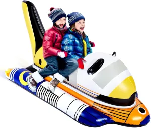 Camuland Snow Tube for Sledding Heavy Duty Premium Canvas Cover Inflatable Snow Sled with Reinforced Handles Great for Winter Outdoor Sports and Christmas