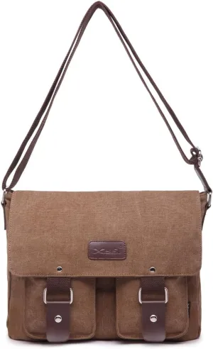 Canvas Messenger Bag for Men & Women - Vintage Shoulder Bag Satchel Bag Laptop Crossbody Campus Work Bag