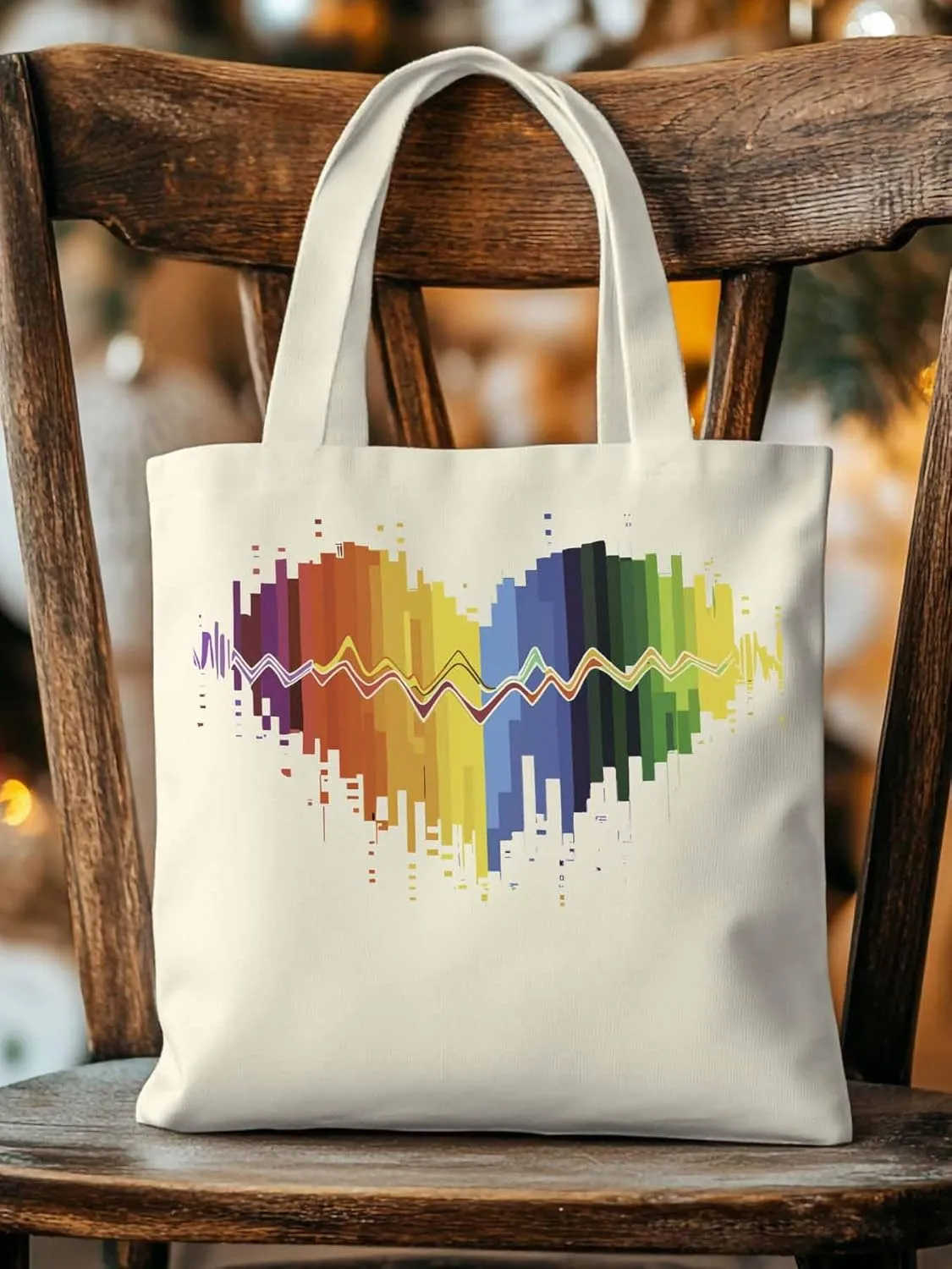 Canvas Tote Bag, Abstract Graffiti Lover Heart Aesthetic Canvas Tote Handbags for Women Shoulder Bag