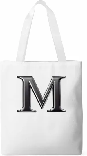 Canvas Tote Bag, Letter M Aesthetic Canvas Tote Handbags for Women Shoulder Bag,