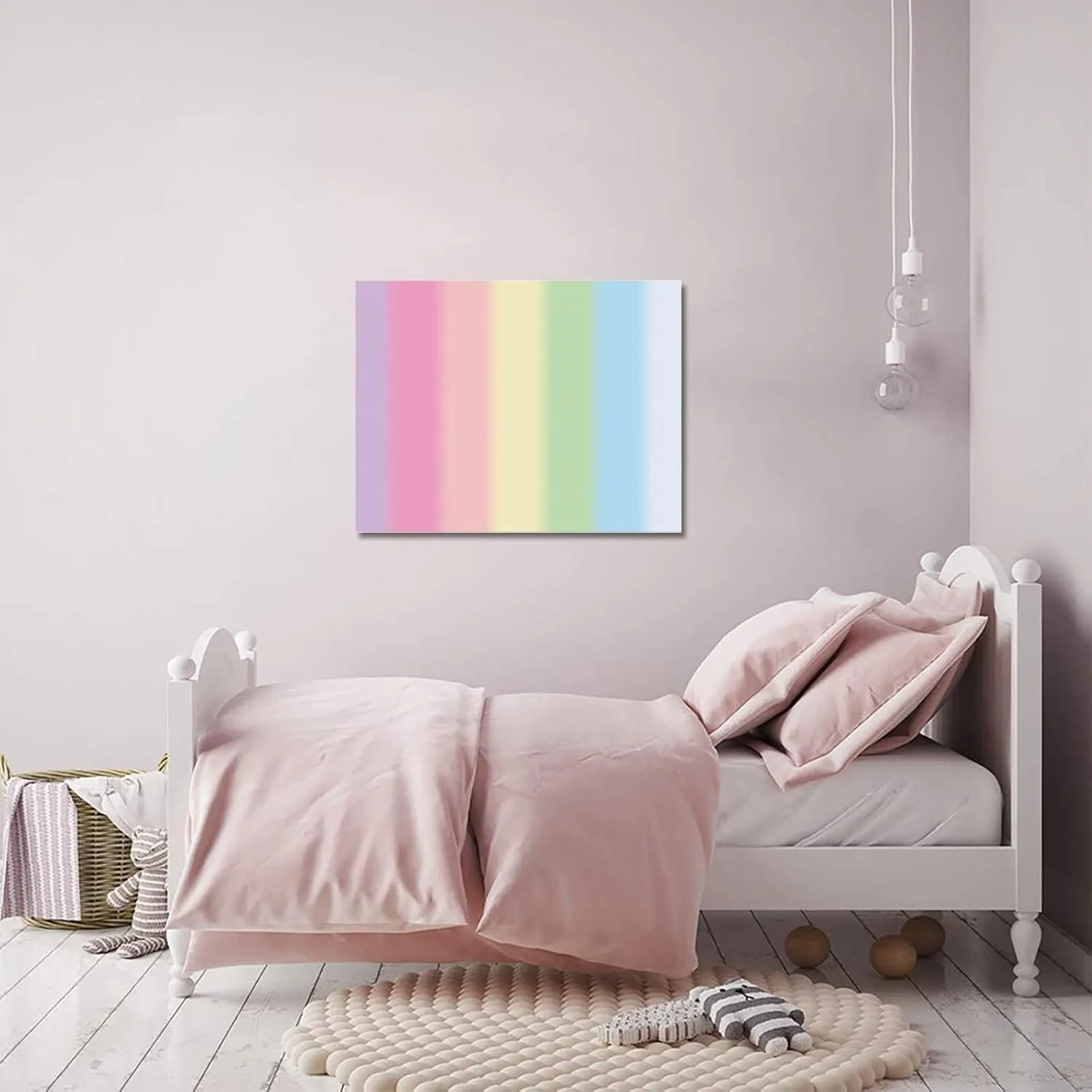 Canvas Wall Art - Candy Rainbow Stripes - Modern Wall Decor Gallery Canvas Wraps Giclee Print Stretched and Framed Ready to Hang - 12" x 16"