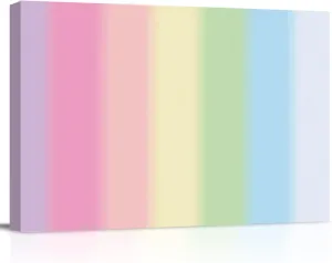 Canvas Wall Art - Candy Rainbow Stripes - Modern Wall Decor Gallery Canvas Wraps Giclee Print Stretched and Framed Ready to Hang - 12" x 16"