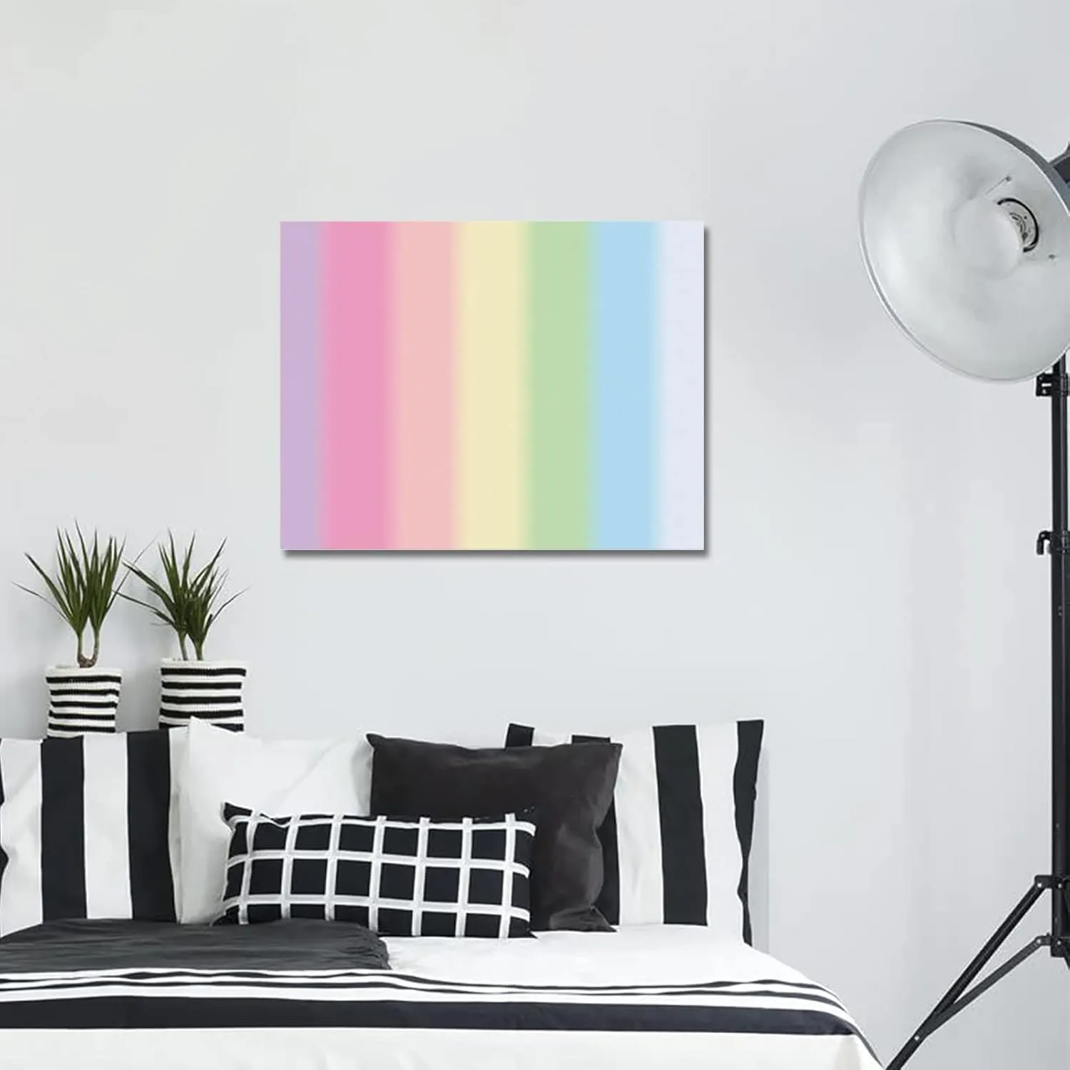 Canvas Wall Art - Candy Rainbow Stripes - Modern Wall Decor Gallery Canvas Wraps Giclee Print Stretched and Framed Ready to Hang - 12" x 16"
