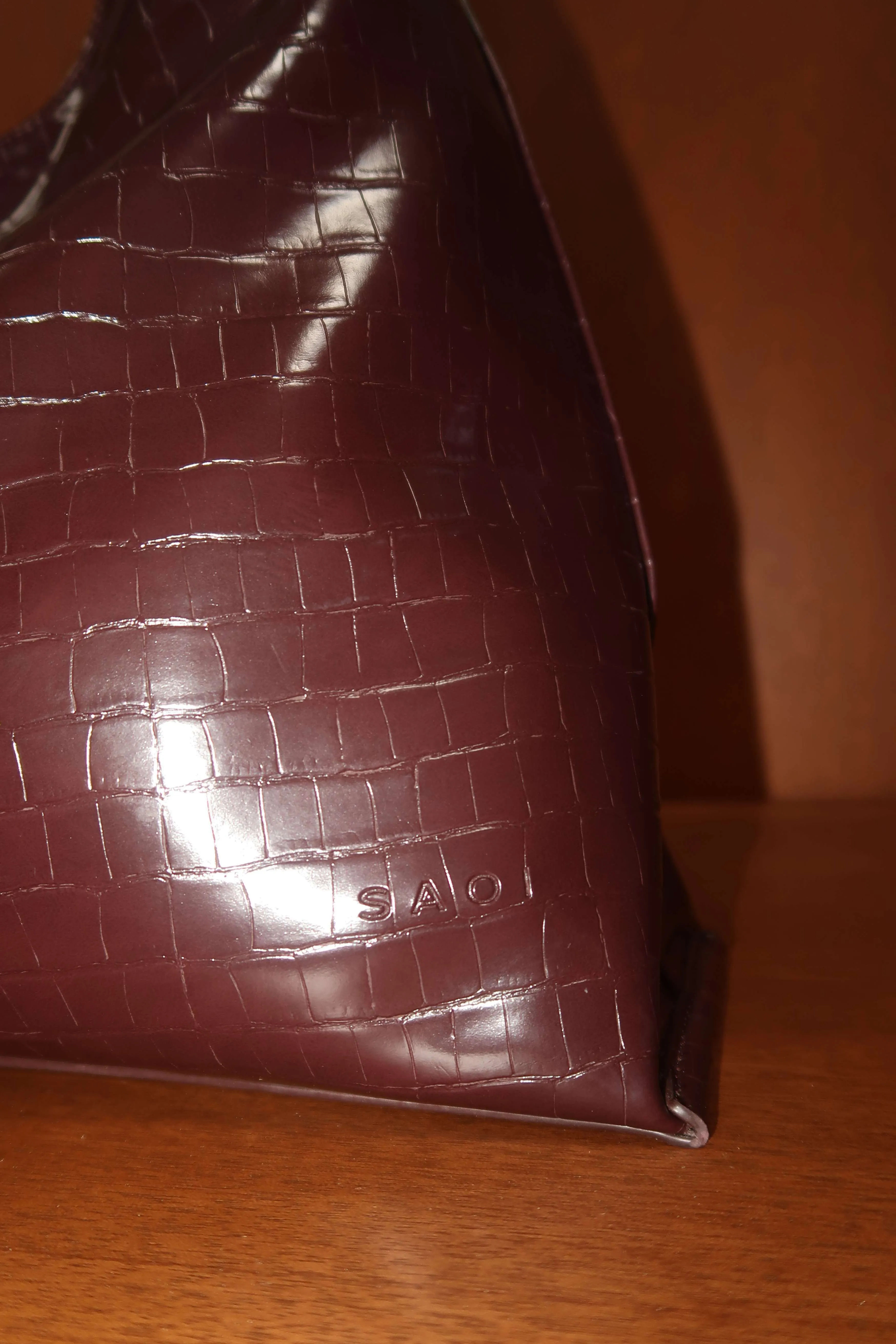Carrie Bag in Croco Burgundy