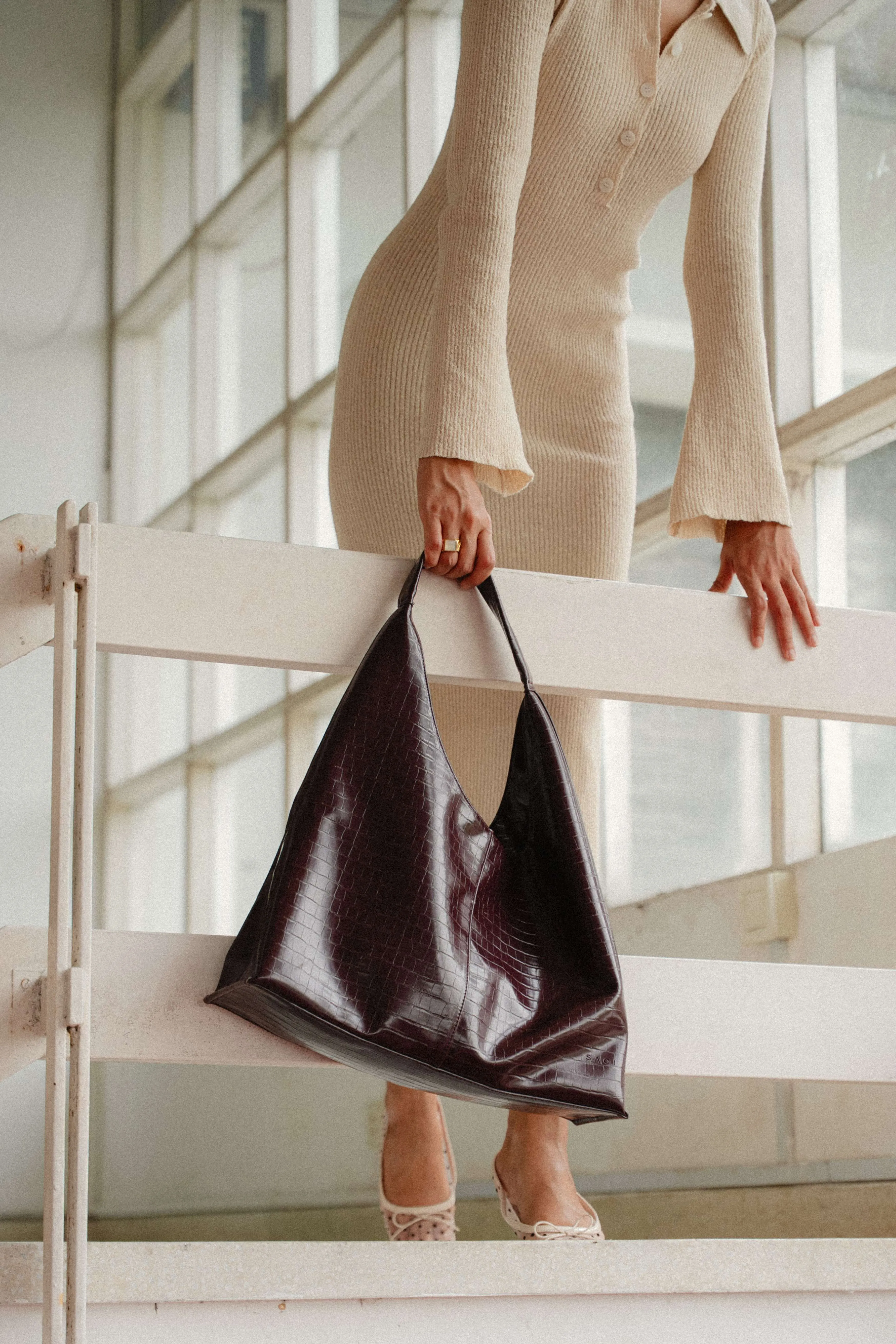 Carrie Bag in Croco Burgundy