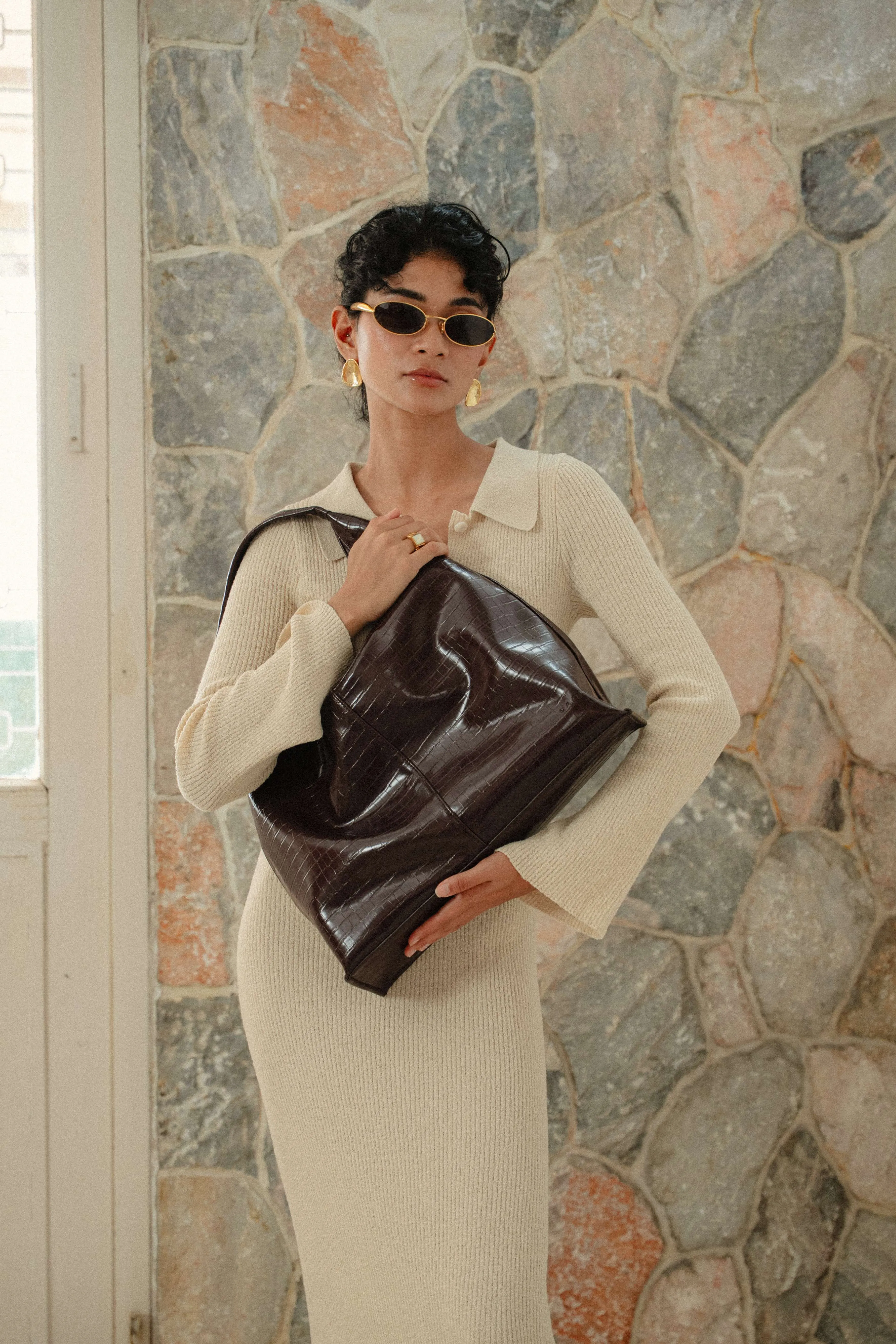 Carrie Bag in Croco Burgundy