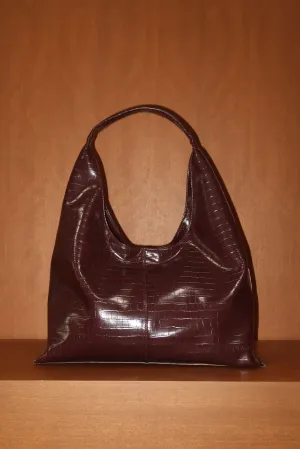 Carrie Bag in Croco Burgundy