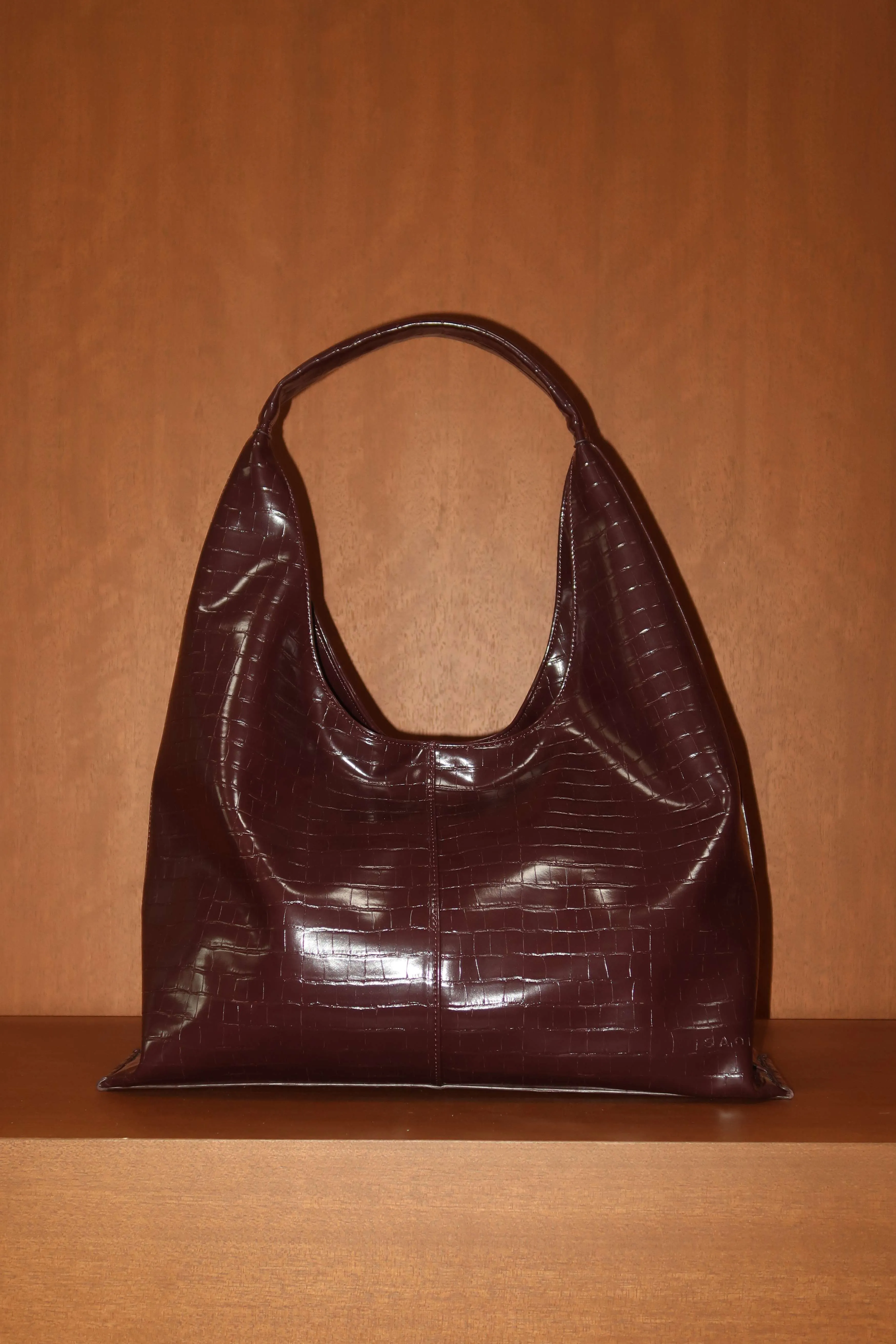 Carrie Bag in Croco Burgundy