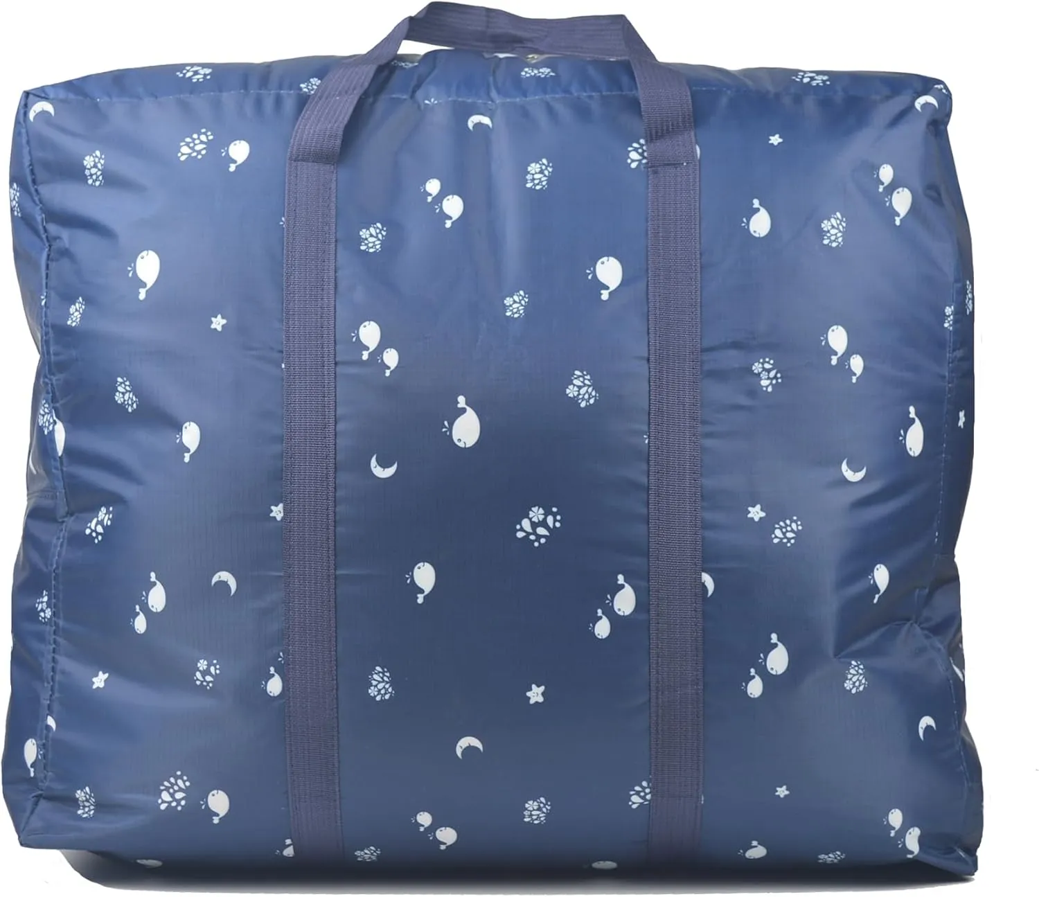 Carry On Water-Resistant Multi-function Duffel bag Collapsible Hand luggage bags for travel Large Lightweight, Storage Bags with Reinforced Handle (90L, Dark blue fish)