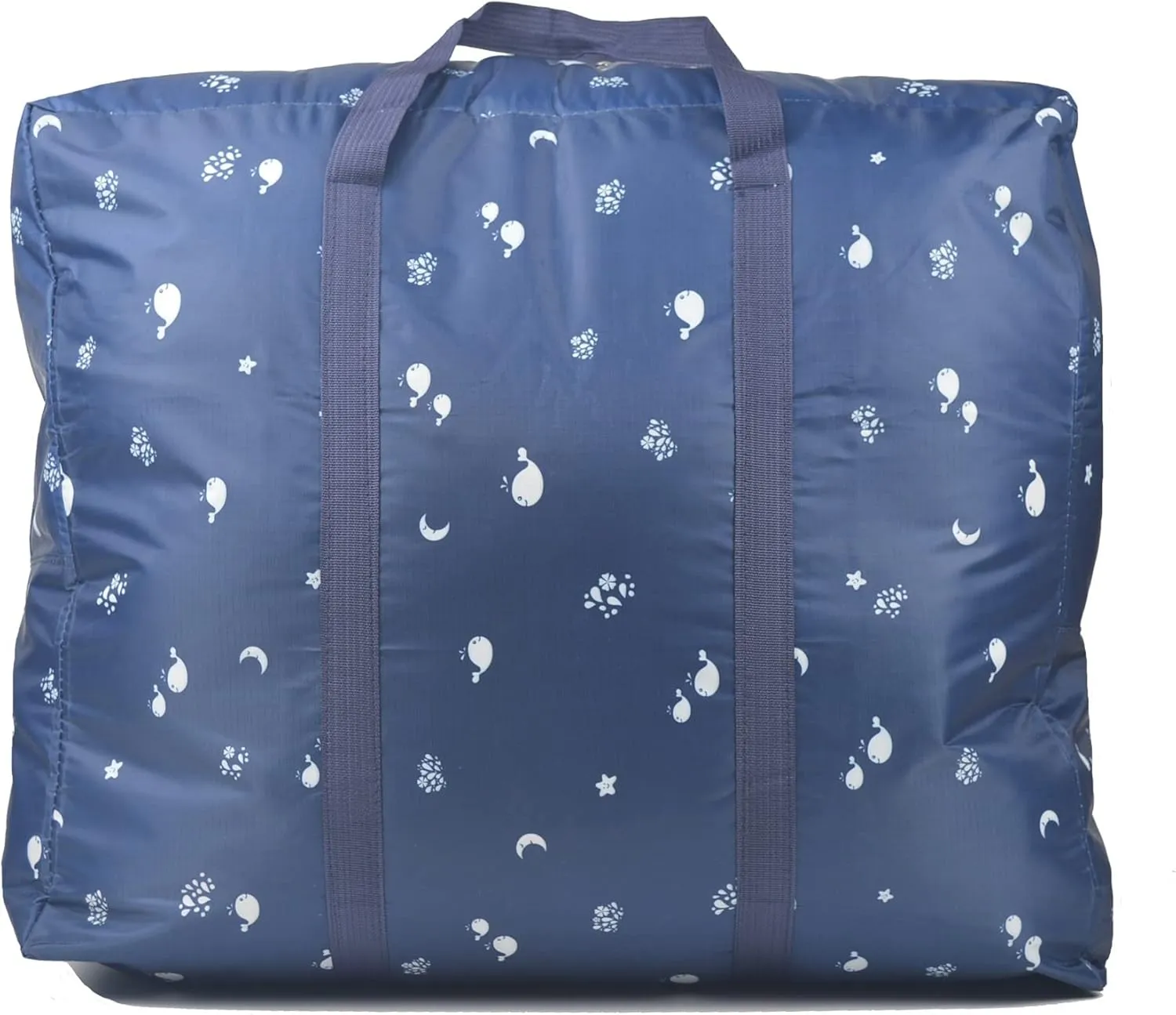 Carry On Water-Resistant Multi-function Duffel bag Collapsible Hand luggage bags for travel Large Lightweight, Storage Bags with Reinforced Handle (90L, Dark blue fish)