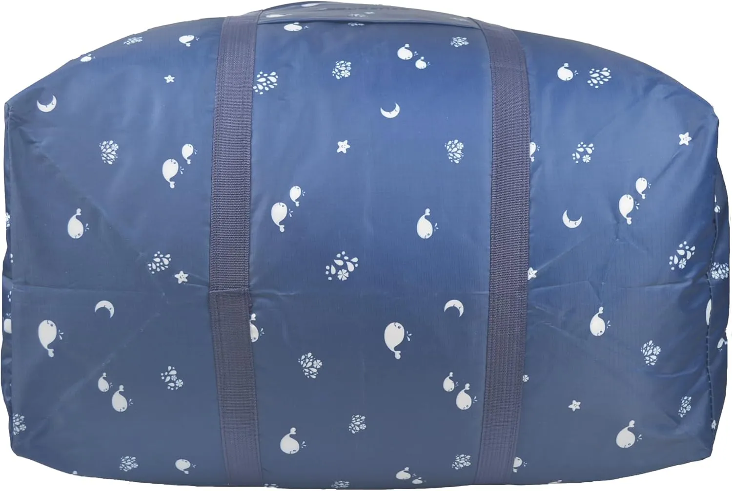 Carry On Water-Resistant Multi-function Duffel bag Collapsible Hand luggage bags for travel Large Lightweight, Storage Bags with Reinforced Handle (90L, Dark blue fish)