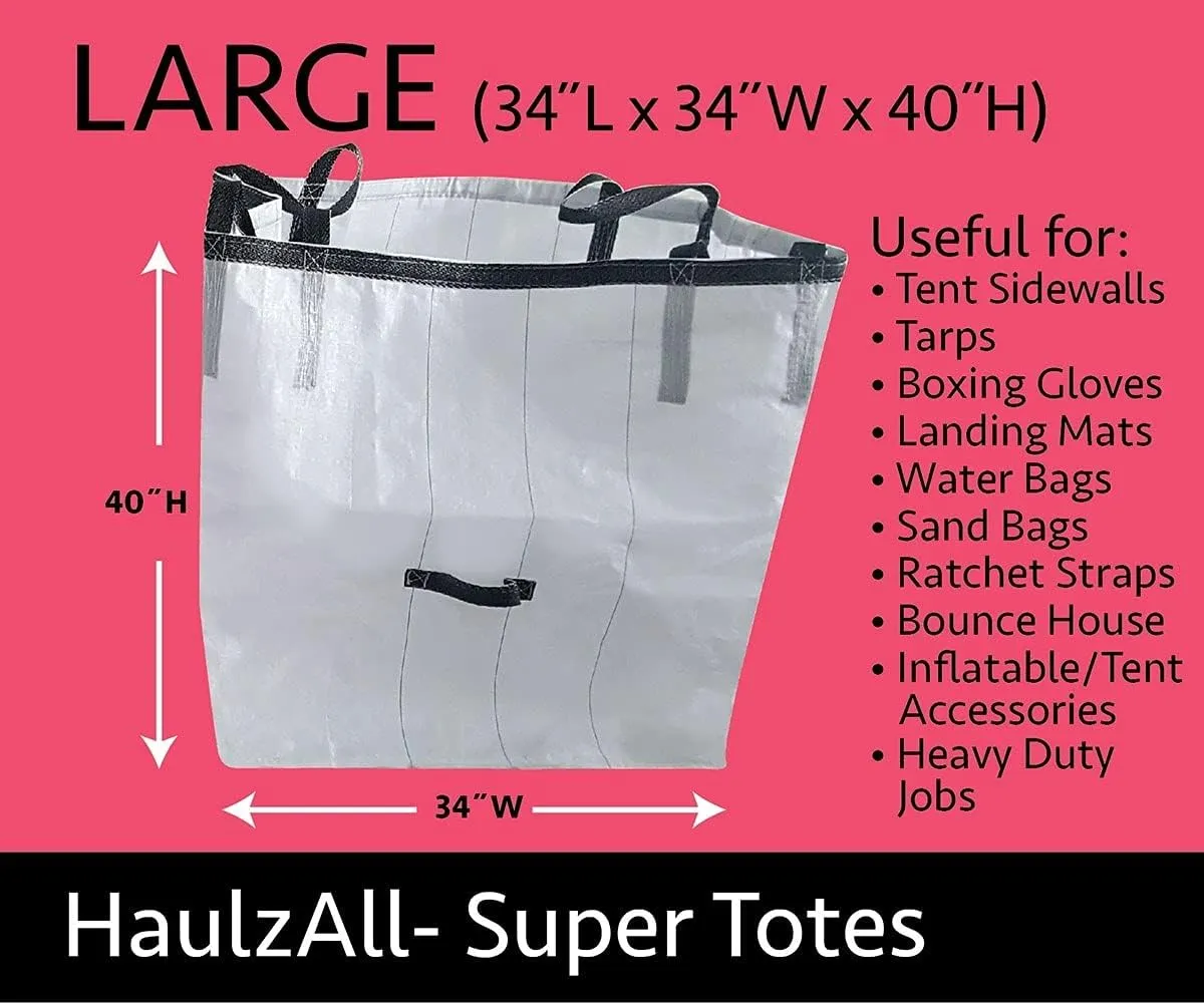CarryAll Reusable Large Tote Bags, Reuseable Grocery Bags, Square Heavy Duty Collapsible Storage Bins
