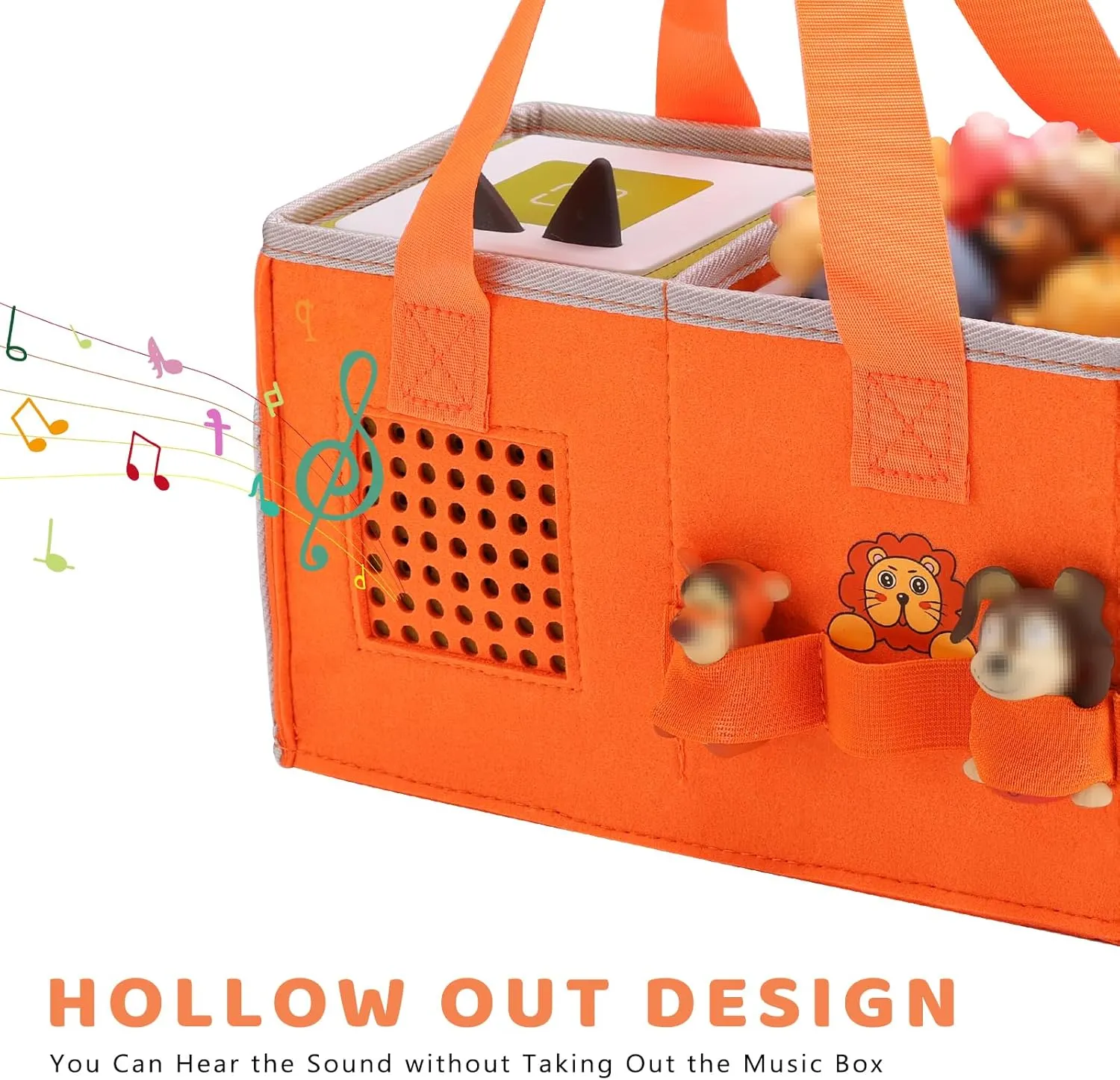 Case for Toniebox Starter Set - Bag for Tonies Figurines | Portable Carrying Case for Educational Musical Box | Travel Storage Bag with Handle for Toniebox Accessories (Orange)