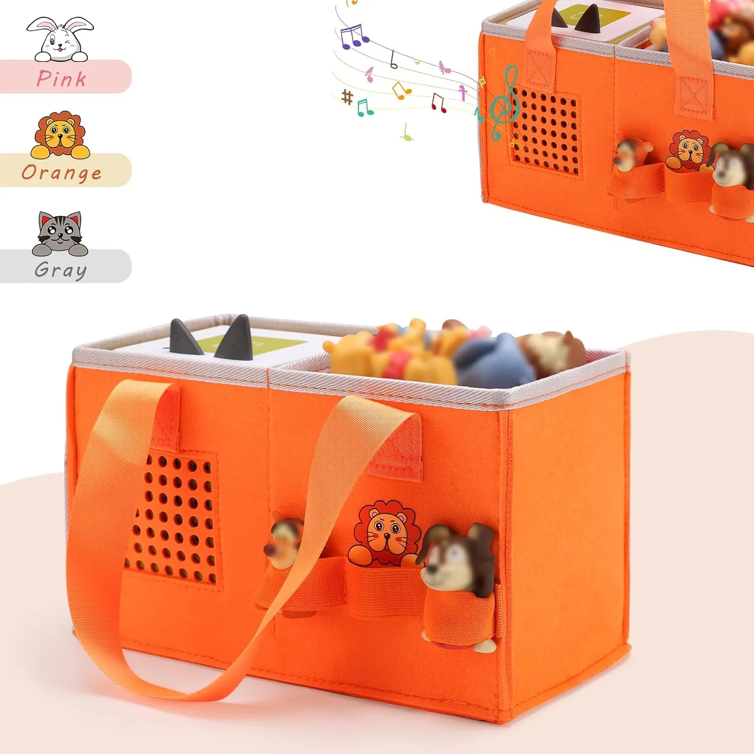 Case for Toniebox Starter Set - Bag for Tonies Figurines | Portable Carrying Case for Educational Musical Box | Travel Storage Bag with Handle for Toniebox Accessories (Orange)