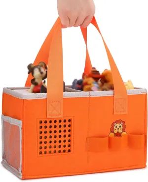 Case for Toniebox Starter Set - Bag for Tonies Figurines | Portable Carrying Case for Educational Musical Box | Travel Storage Bag with Handle for Toniebox Accessories (Orange)